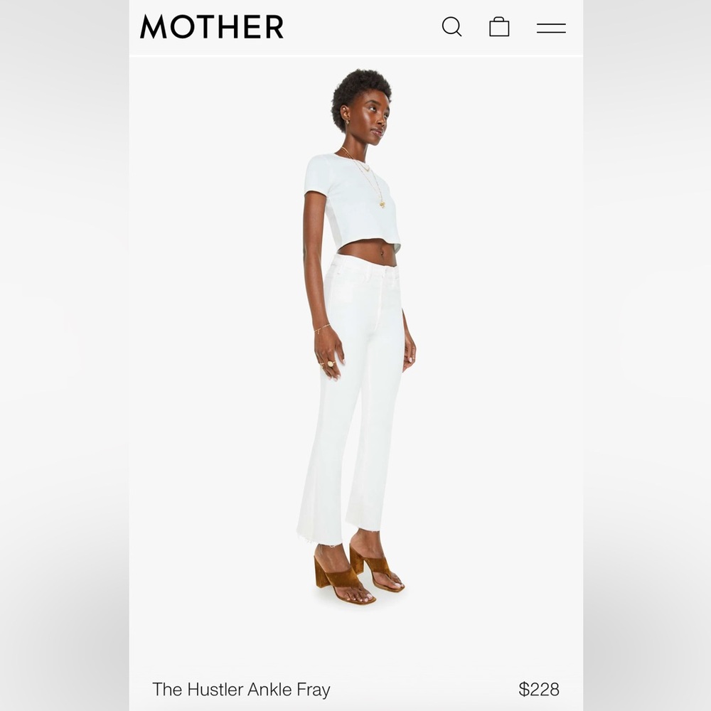 Perfect MOTHER Hustler Ankle Fray High Rise Fairest of Them All Jeans
